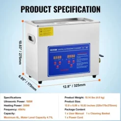 Ultralydsrenser, Kraftfuld 600W Ultralydsstyrke, Stor 27,2L Kapacitet,6L6L Online