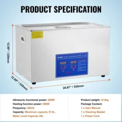 Ultralydsrenser>Ultralydsrenser, 6L kapacitet, justerbar temperatur,24-27.2L