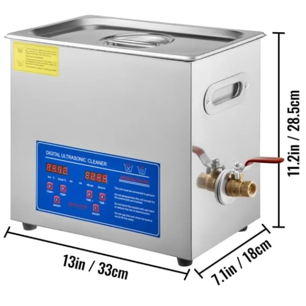 Ultralydsrenser, 6L kapacitet, holdbar rustfrit stål konstruktion,6L Hot