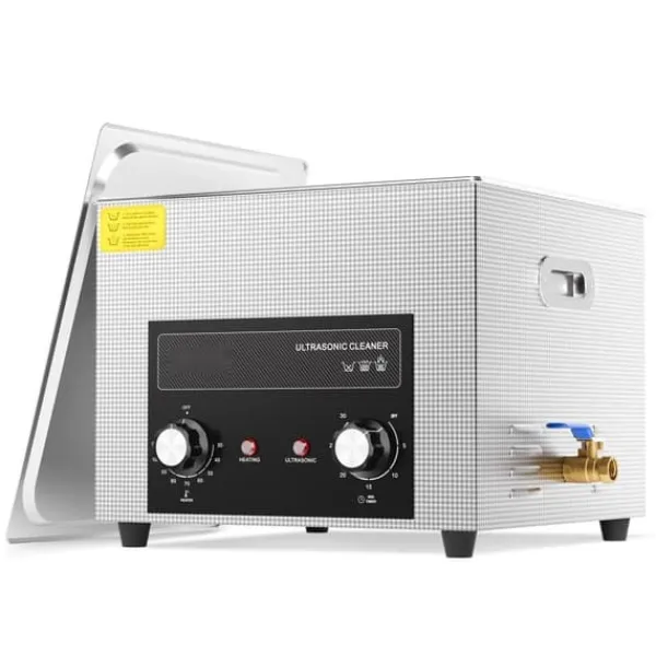 Ultralydsrenser 15L med varme, timer & kurv, digital sonic maskine til effektiv rengøring. Sale