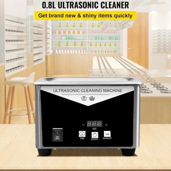 Ultralydsrenser>Ultralydsrenser, 800ml kapacitet, 40kHz frekvens, justerbar timer