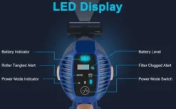 UMLo V11 blå ledningsfri stangstøvsuger – 2-i-1 håndholdt støvsuger og gulvstøvsuger med HEPA-filter, 300W motor, LED-display New