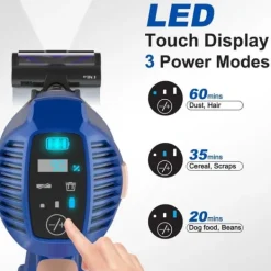 UMLo V11 blå ledningsfri stangstøvsuger – 2-i-1 håndholdt støvsuger og gulvstøvsuger med HEPA-filter, 300W motor, LED-display New