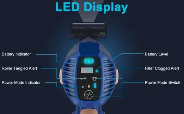 UMLo V11 blå ledningsfri stangstøvsuger – 2-i-1 håndholdt støvsuger og gulvstøvsuger med HEPA-filter, 300W motor, LED-display Best
