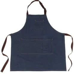 Forklæder>Unisex Denim Forklæde med Lommer til Tegning, Maleri, Restaurant, Kaffe, Tjener (Blå)