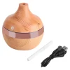 USB-luftfugter og oliediffuser med træstruktur (300 ml) New