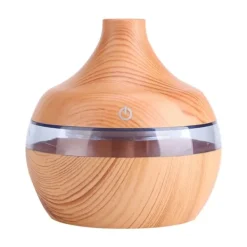 USB-luftfugter og oliediffuser med træstruktur (300 ml) New