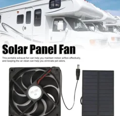 12V Bærbar Solcelleventilator 3W Til Drivhus Indendørs Udendørs Loftskur Camping Båd RV Kæledyrshus Outlet
