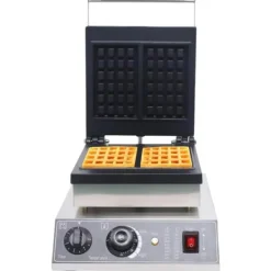 Vaffeljern - Belgisk/Bruxelles-vaffeljern - 2 Firkantede Vafler - 1750 W - Justerbar Temperatur - 180° Roterbart Discount