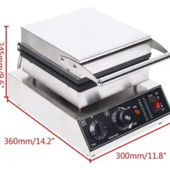 Vaffeljern - Belgisk/Bruxelles-vaffeljern - 2 Firkantede Vafler - 1750 W - Justerbar Temperatur - 180° Roterbart Discount
