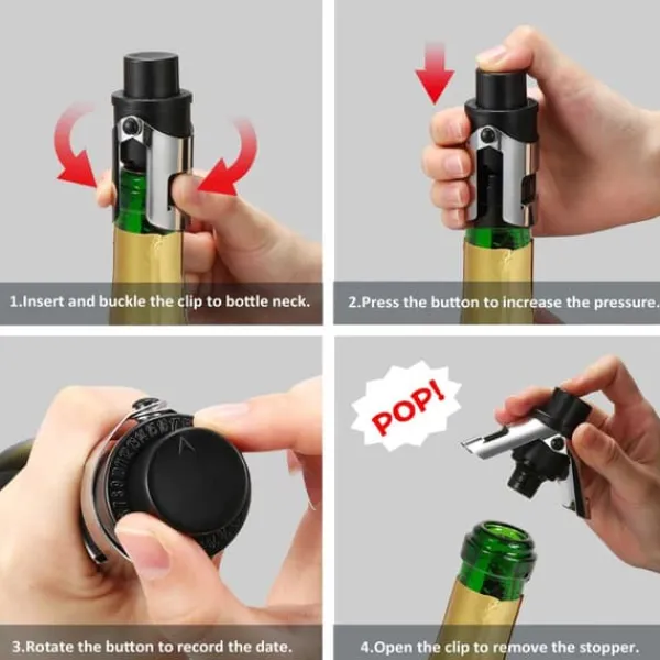 Vakuum Cork til Champagne - Champagne lukning med pumpe Outlet