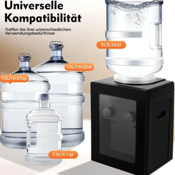 Vanddispenser - Bordmodel - Koldt & Varmt Vand - 220V 50Hz - Opvarmning 550W, Køling 75W - PP-kabinet - Sort Discount