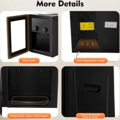 Vanddispenser - Bordmodel - Koldt & Varmt Vand - 220V 50Hz - Opvarmning 550W, Køling 75W - PP-kabinet - Sort Discount
