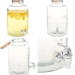 Beholdere Til Mad & Drikkevarer>Vanddispenser XXL med tappehane gennemsigtig 8 l glas - Vanddispenser - Vanddispensere - Home & Living