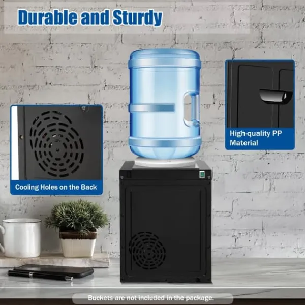 Vandkølere>Vandkøler og dispenser, bordmodel, topfyldt, varm & kold, 3,0 L tank, multifarvet