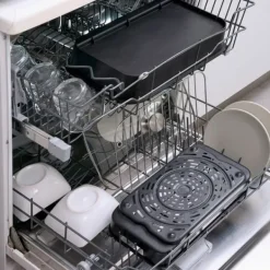 Varmluftsfrituregryde med grill, tilbehør og opskriftsbog InnovaGoods Fryinn 12-in-1 6000 Sort Stål 3400 W 6 L