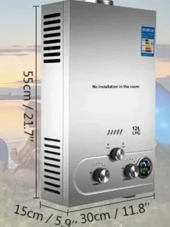 Varmtvandsbeholder, Rustfrit Stål, Væghængt Design,12 L 36KW Outlet