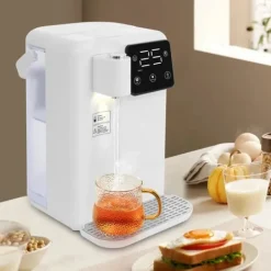 Varmtvandsdispenser - Bordmodel vandkoger - 3 l - 2200 W - LED-display - Justerbar temperatur - Hurtig opvarmning - Hvid New