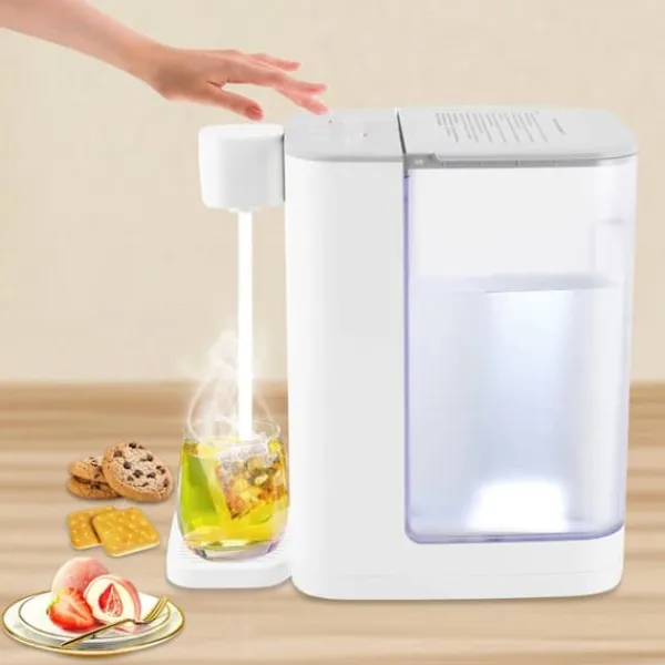 Varmtvandsdispenser - Varmtvandsautomat - 3 L - 2000 W - 5 Temperaturtrin - Hurtig Opvarmning - Temperaturkontrol - Til Kaffe Te Mælk - Hvid New
