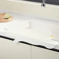 Vask Sprøjt Beskytter Alsidig Stor Størrelse Stænksikker Silikone Sugekopper Vask Vand Stænk Beskytter til Køkken Håndvask Beige Outlet
