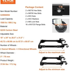 Vaskemaskine Køleskab Stativ, Kraftig Mobil Base, Justerbar Størrelse,1500 lbs Discount