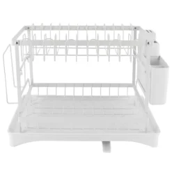 Vaskestativ, Kompakt Design, Holdbare Materialer,L, 2-niveau, Hvid Best