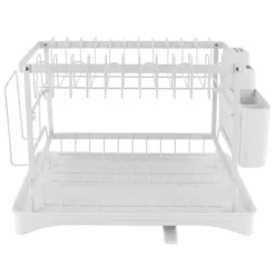 Vaskestativ, Kompakt Design, Holdbare Materialer,L, 2-niveau, Hvid Best