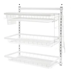 Vaskestativ, vægmonteret, pladsbesparende design,Hvid Discount