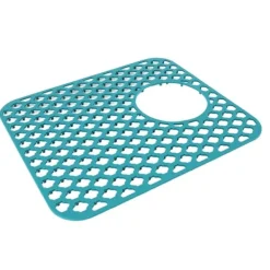 Vaskmåtte Silisonbeskytter med sideafløbshul Anti-skrid ridser Nem vedligeholdelse Vaskgitter til køkken Home Green Outlet