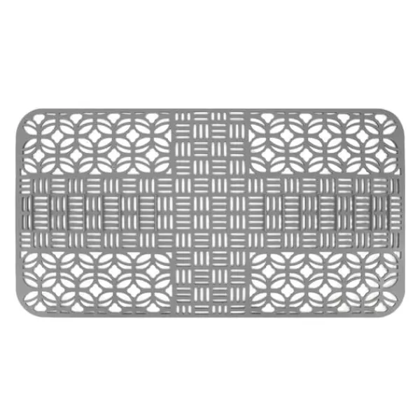 Vaskmåtter Silikone Anti-Slip Varmebestandig 66x35 cm Stor størrelse Firkantet udhulet vaskbeskytter til køkken Grå Outlet