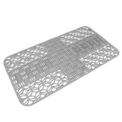 Vaskmåtter Silikone Anti-Slip Varmebestandig 66x35 cm Stor størrelse Firkantet udhulet vaskbeskytter til køkken Grå Outlet