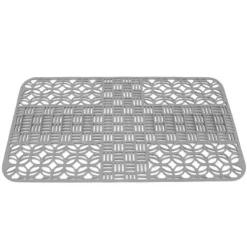 Vaskmåtter Silikone Anti-Slip Varmebestandig 66x35 cm Stor størrelse Firkantet udhulet vaskbeskytter til køkken Grå Outlet