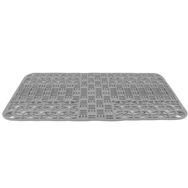 Vaskmåtter Silikone Anti-Slip Varmebestandig 66x35 cm Stor størrelse Firkantet udhulet vaskbeskytter til køkken Grå Outlet
