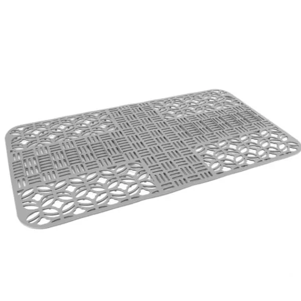 Vaskmåtter Silikone Anti-Slip Varmebestandig 66x35 cm Stor størrelse Firkantet udhulet vaskbeskytter til køkken Grå Outlet