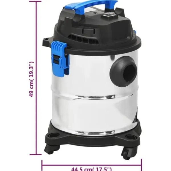 Grovstøvsugere>Våd-/tørstøvsuger 1200 W med 20 l kapacitet | Farve: Sølv | 3-i-1 funktion