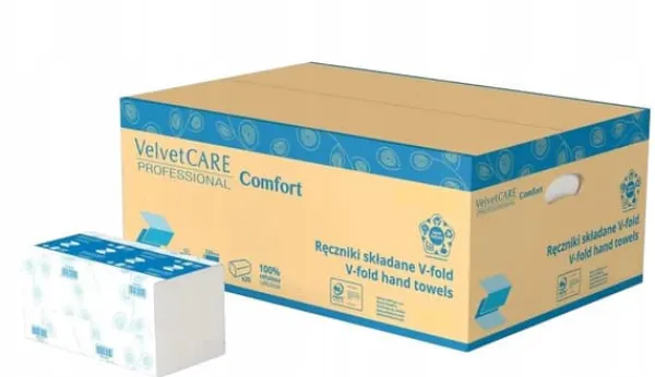 VELVET CARE ZZ papirhåndklæde hvid cellulose 3000 stk. 2-lags