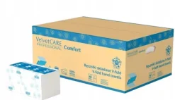 Aftørringspapir>VELVET CARE ZZ papirhåndklæde hvid cellulose 3000 stk. 2-lags