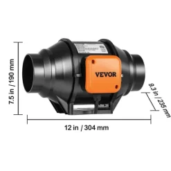VEVOR Inline Duct Fan, Energi Effektiv EC Motor, 205 CFM Luftstrøm,AC 4tommer Online
