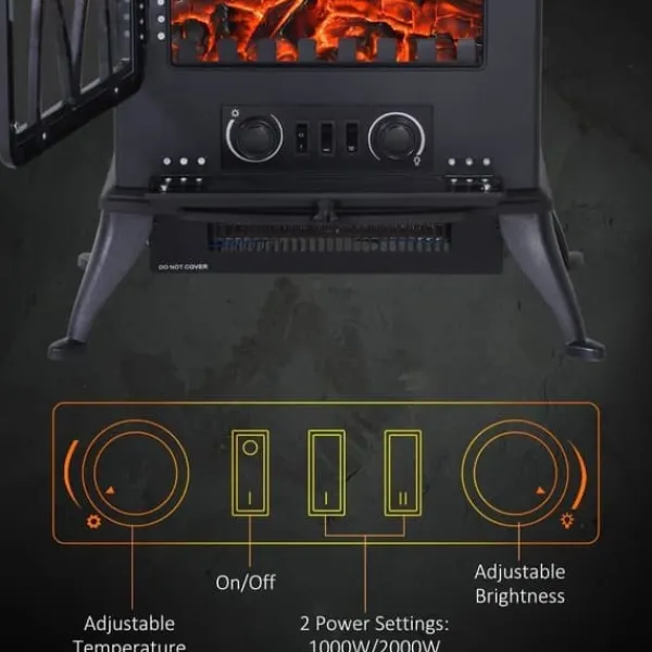 Radiatorer>Væghængt elektrisk pejs – moderne design (model 6)