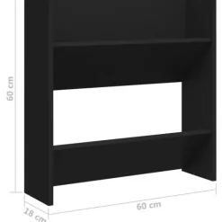 Væghængt skoskab 4 stk. 60x18x60 cm konstrueret træ sort - Væghængt Skoskab - Væghængte Skoskabe - Home & Living Outlet