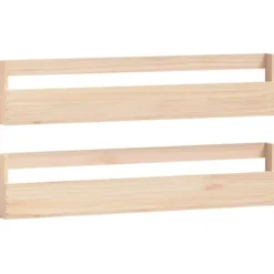 Tøj- & Garderobeopbevaring>Væghængte skohylder 2 stk. 110x9x23 cm massivt fyrretræ - Væghængt Skoreol - Væghængte Skoreoler - Home & Living