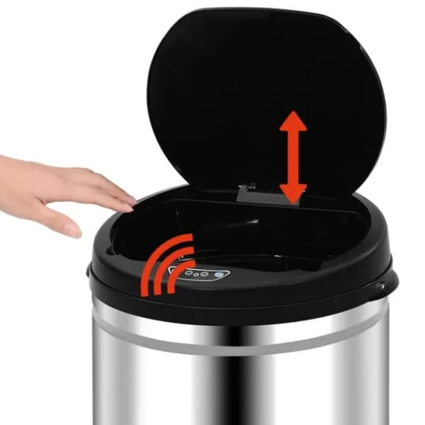 vidaXL affaldsspand med sensor 50 l rustfrit stål - Affaldsspande & papirkurve Online