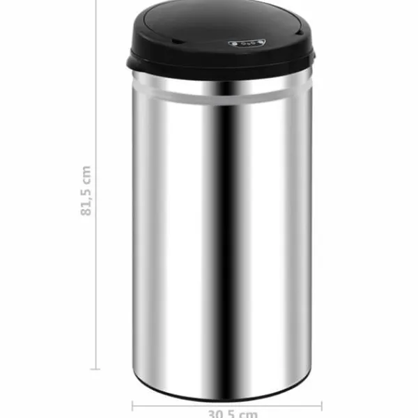 vidaXL affaldsspand med sensor 50 l rustfrit stål - Affaldsspande & papirkurve Online