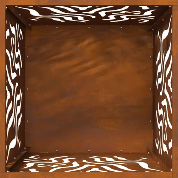 vidaXL Bålsted Brun 40 x 40 x 40 cm Forvitret stål Discount