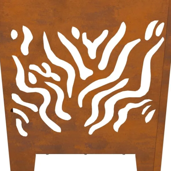 vidaXL Bålsted Brun 40 x 40 x 40 cm Forvitret stål Discount