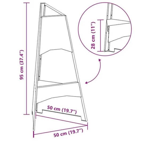 vidaXL Terrassevarmere>Bålsted Sort 50 x 50 x 95 cm Koldvalset stål