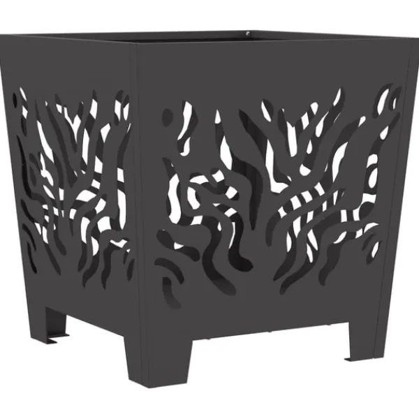 vidaXL Terrassevarmere>Bålsted Sort 40 x 40 x 40 cm Koldvalset stål