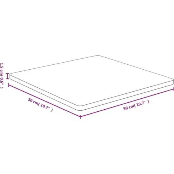 vidaXL Skærebrætter>bordplade 50x50x1,5 cm bambus - Bordplader
