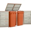vidaXL dobbelt skraldespandsskjuler 138x77,5x112,5 cm rustfrit stål - Affaldsspandsskjulere