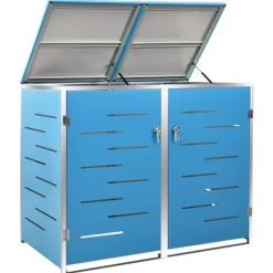 vidaXL dobbelt skraldespandsskjuler 138x77,5x112,5 cm rustfrit stål - Affaldsspandsskjulere New